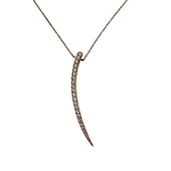 14K Rose Gold and Diamond Bolt Pendant Necklace #22955